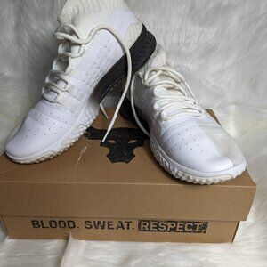 Under Armour UA Project Rock 1 3020788-102, Blood Sweat Size 9.5 white Black Men